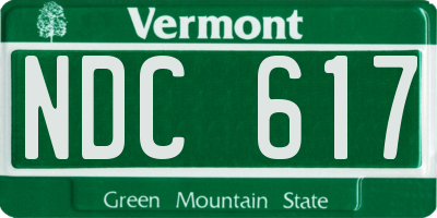 VT license plate NDC617