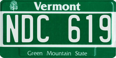 VT license plate NDC619