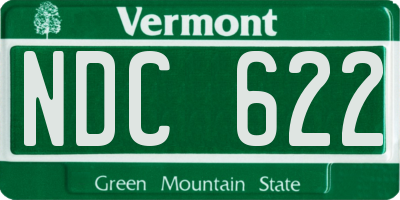 VT license plate NDC622