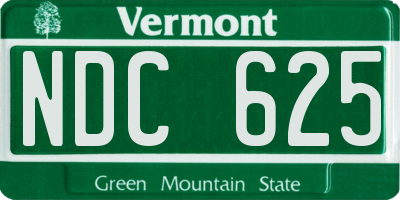 VT license plate NDC625