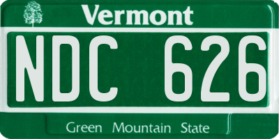 VT license plate NDC626