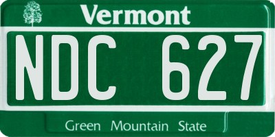 VT license plate NDC627