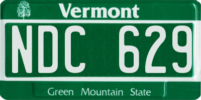 VT license plate NDC629