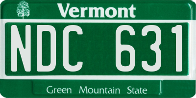 VT license plate NDC631