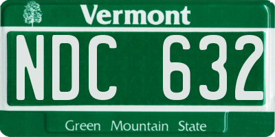 VT license plate NDC632