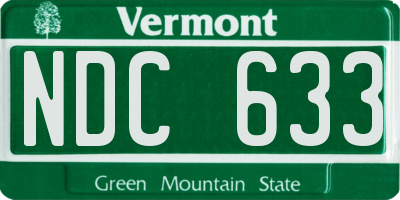 VT license plate NDC633