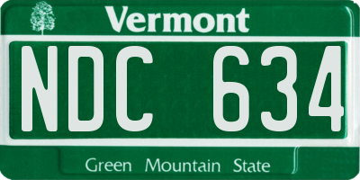 VT license plate NDC634