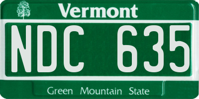 VT license plate NDC635