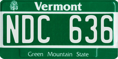 VT license plate NDC636