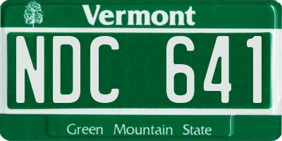 VT license plate NDC641