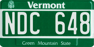VT license plate NDC648