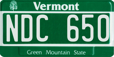 VT license plate NDC650