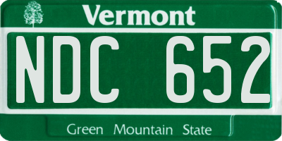 VT license plate NDC652