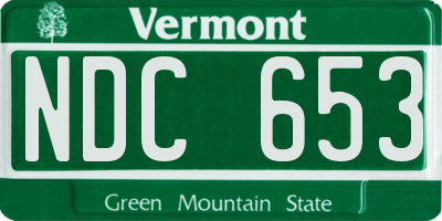 VT license plate NDC653