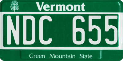 VT license plate NDC655