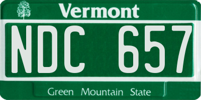 VT license plate NDC657