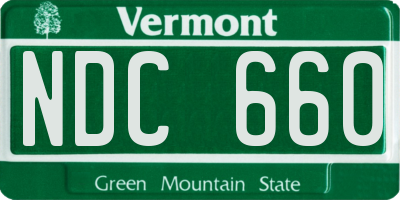 VT license plate NDC660