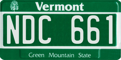 VT license plate NDC661