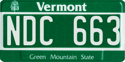 VT license plate NDC663