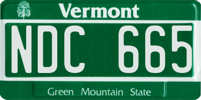 VT license plate NDC665