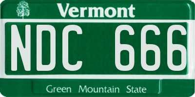 VT license plate NDC666