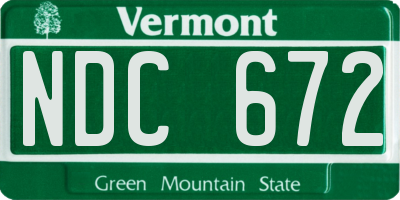 VT license plate NDC672