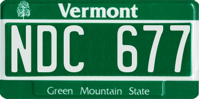 VT license plate NDC677