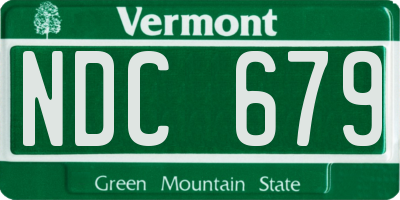 VT license plate NDC679