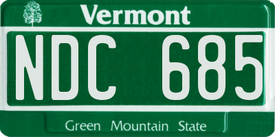 VT license plate NDC685