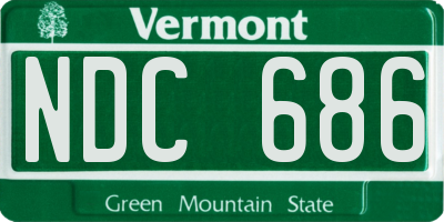VT license plate NDC686