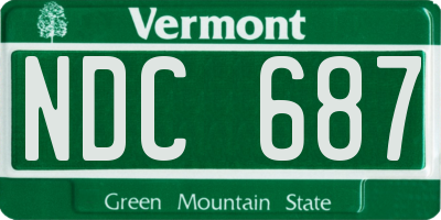 VT license plate NDC687