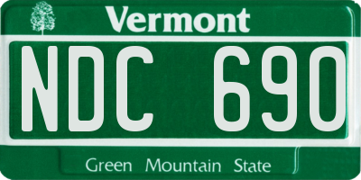 VT license plate NDC690
