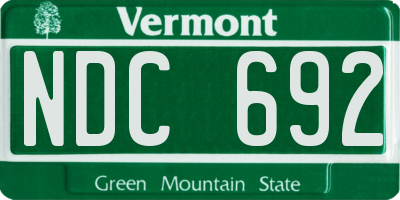VT license plate NDC692