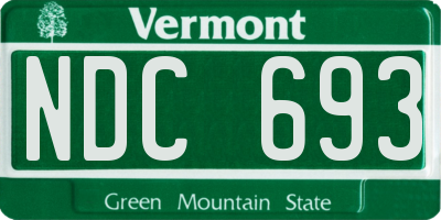 VT license plate NDC693
