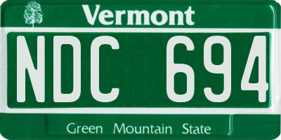 VT license plate NDC694