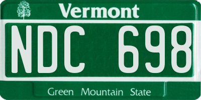VT license plate NDC698