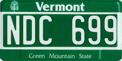 VT license plate NDC699