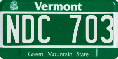 VT license plate NDC703