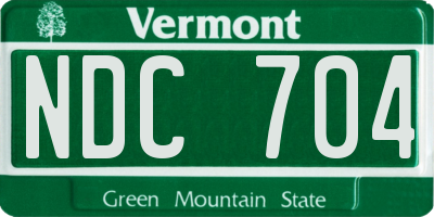 VT license plate NDC704