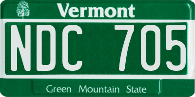 VT license plate NDC705