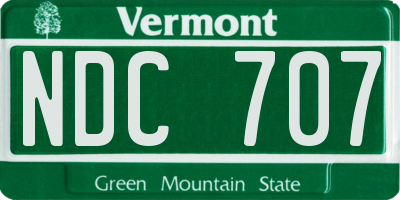 VT license plate NDC707