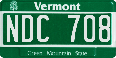 VT license plate NDC708