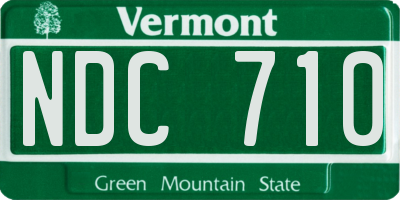 VT license plate NDC710