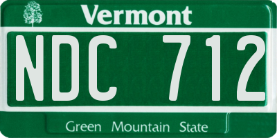 VT license plate NDC712