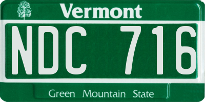 VT license plate NDC716