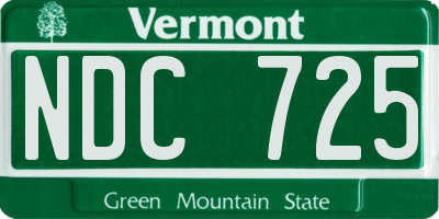 VT license plate NDC725
