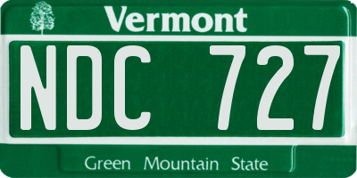 VT license plate NDC727
