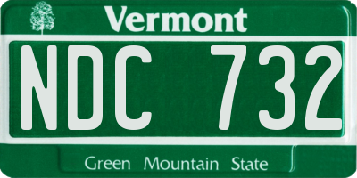 VT license plate NDC732