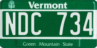 VT license plate NDC734