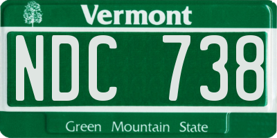 VT license plate NDC738